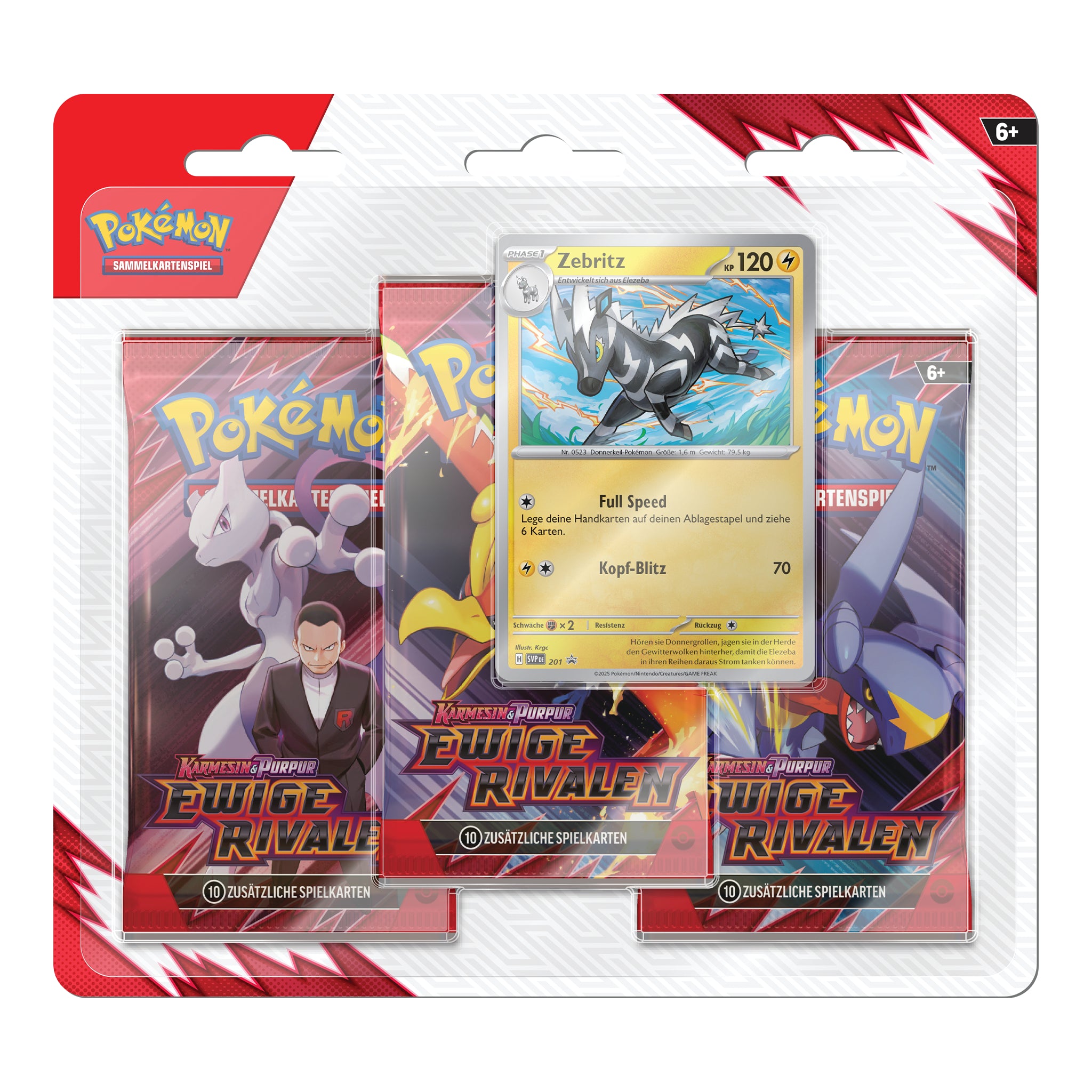 Pokémon - Ewige Rivalen 3-Pack Blister - DE Zebritz