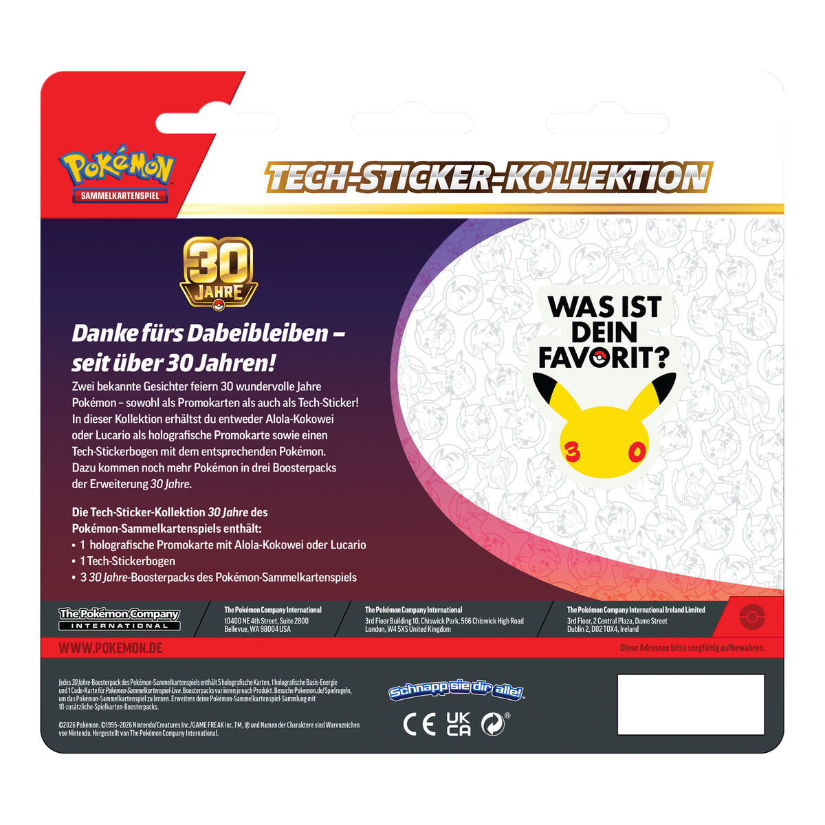 Pokémon - 30 Jahre - Tech Sticker Kollektion - DE Lucario