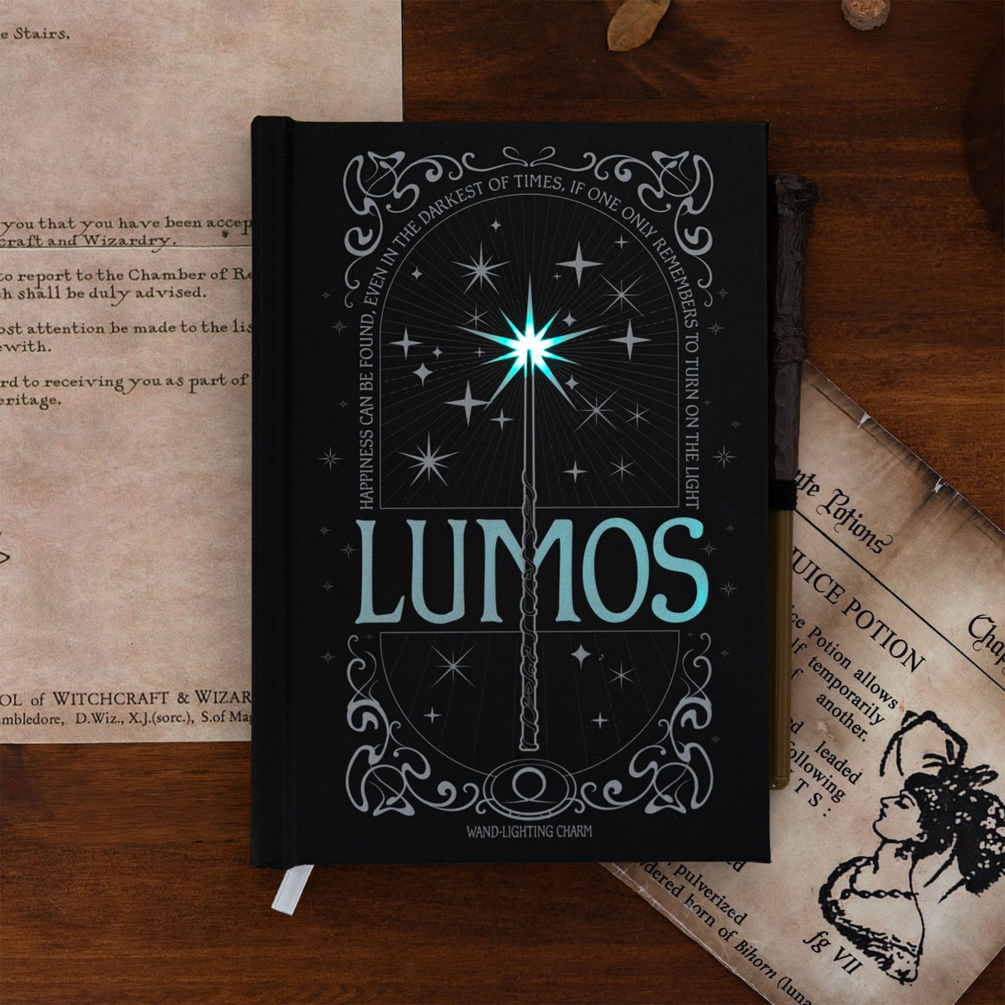 Harry Potter Lumos - Premium Notizbuch A5 mit Licht
