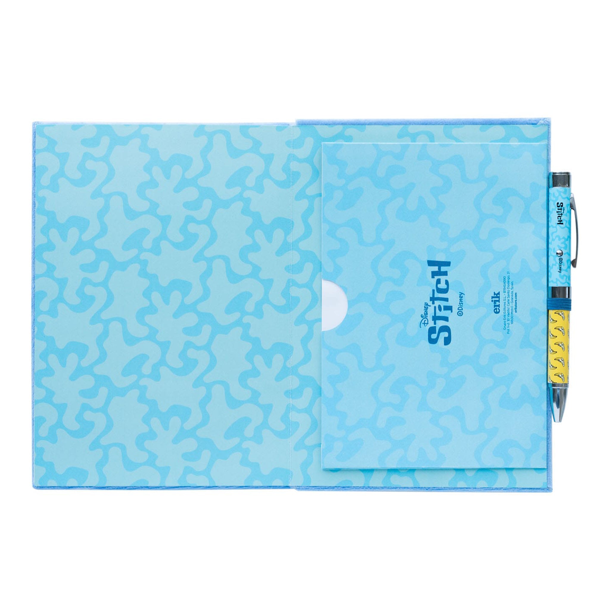Stitch - Premium Plüsch Notizbuch A5 mit Stift
