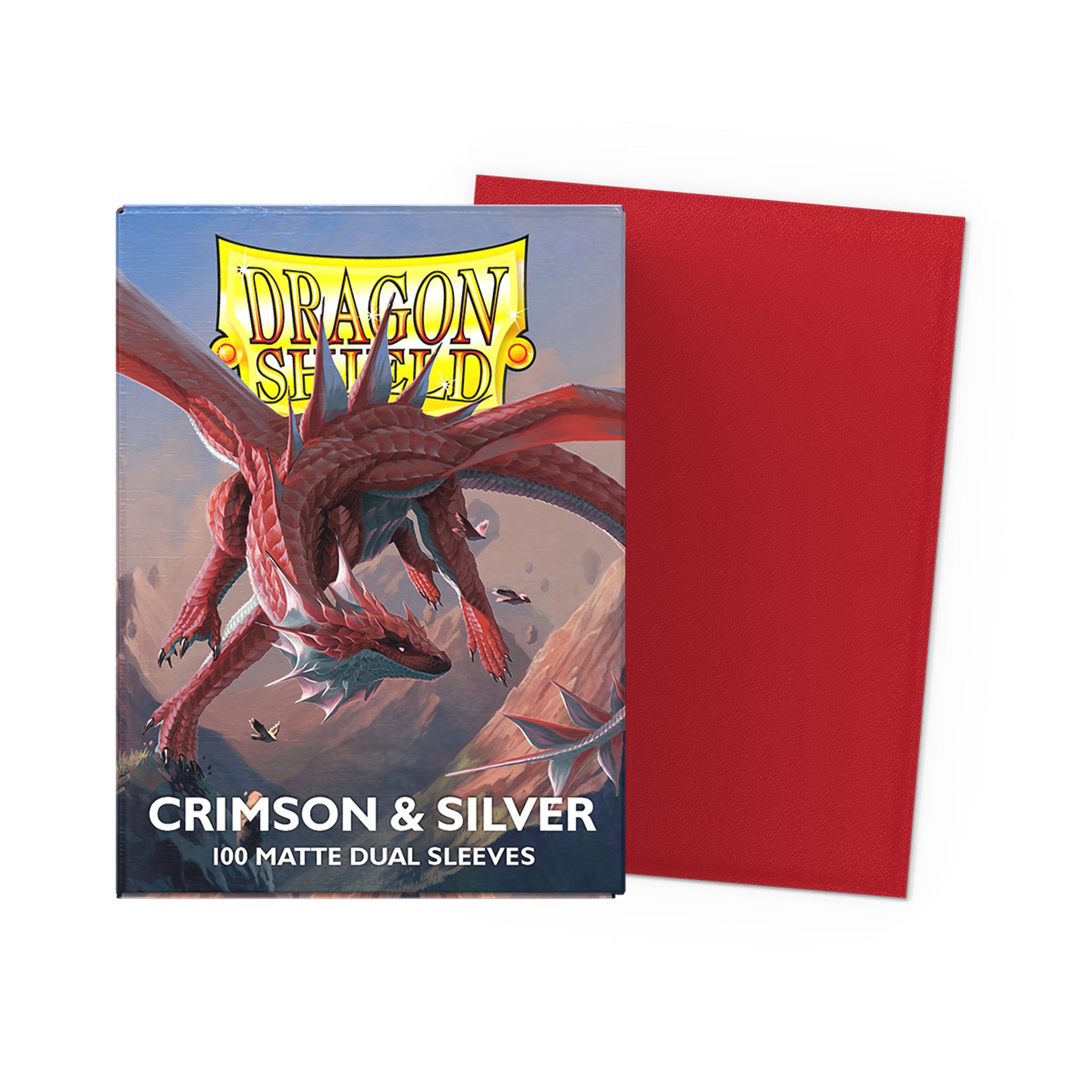 Dragon Shield - Matte Dual Sleeves - Crimson & Silver