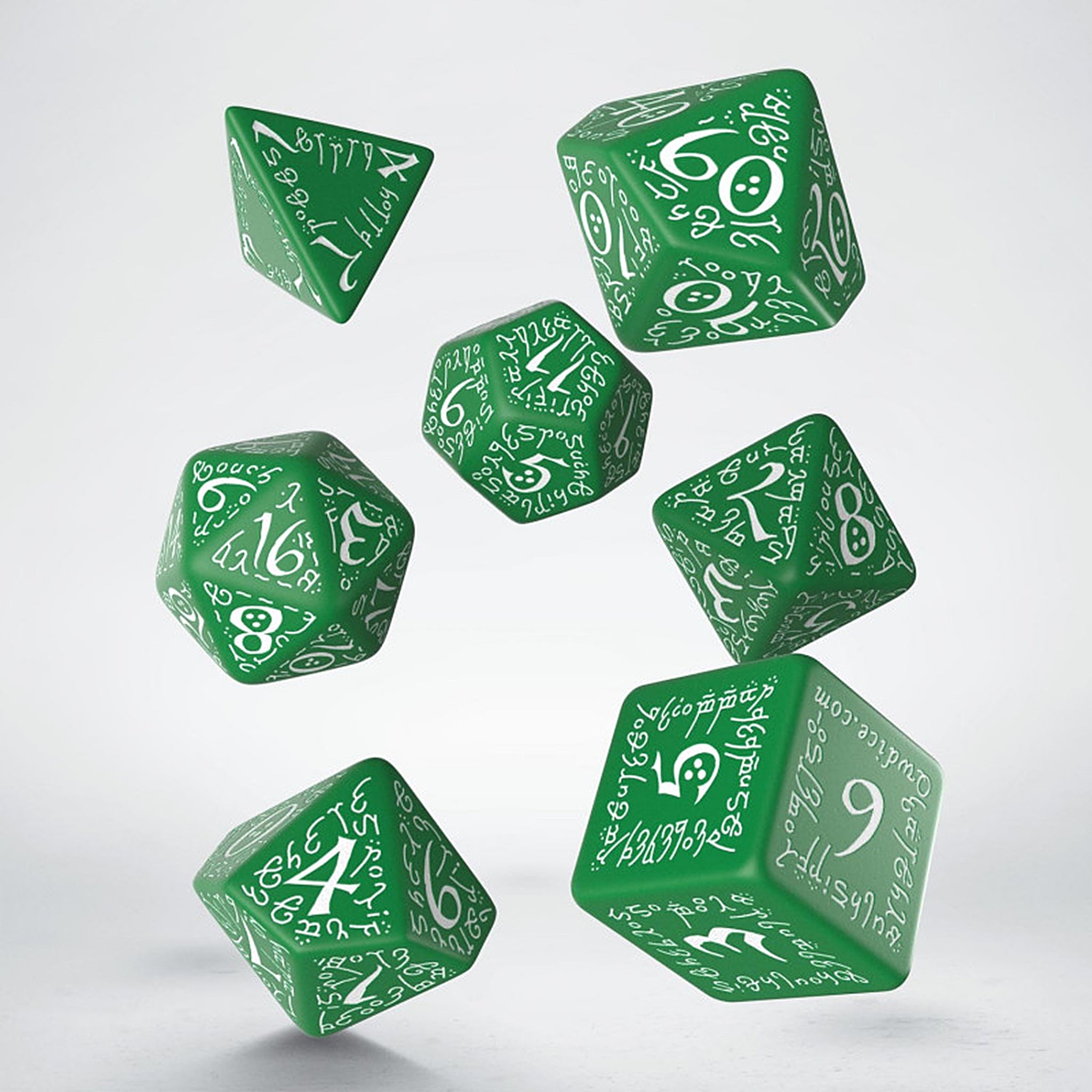 Elvish Dice Set - Green & White