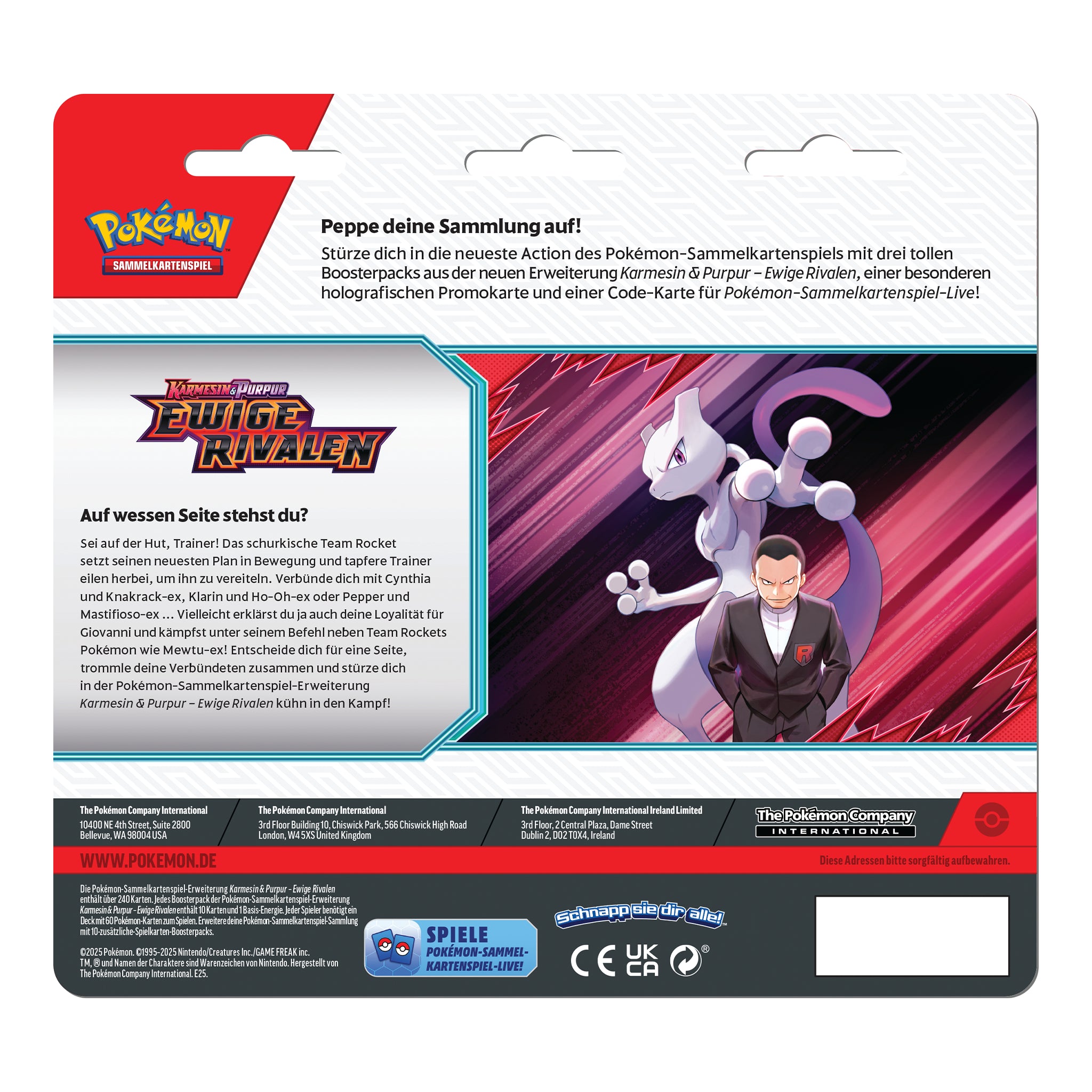 Pokémon - Ewige Rivalen 3-Pack Blister - DE