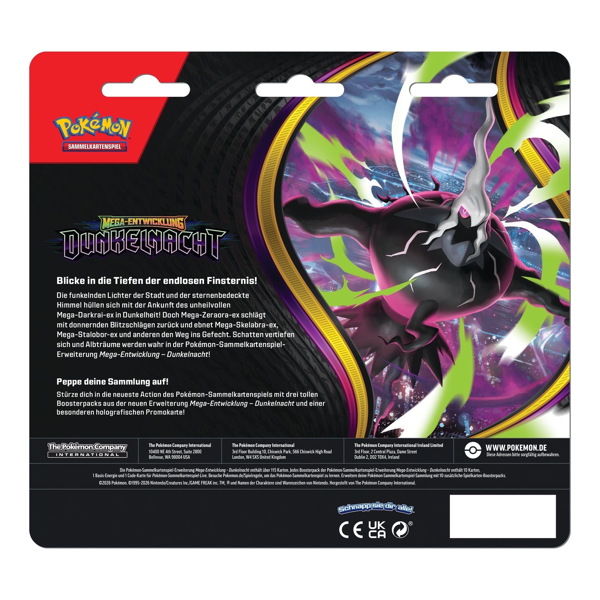 Pokémon - Dunkelnacht - 3-Pack Blister - DE