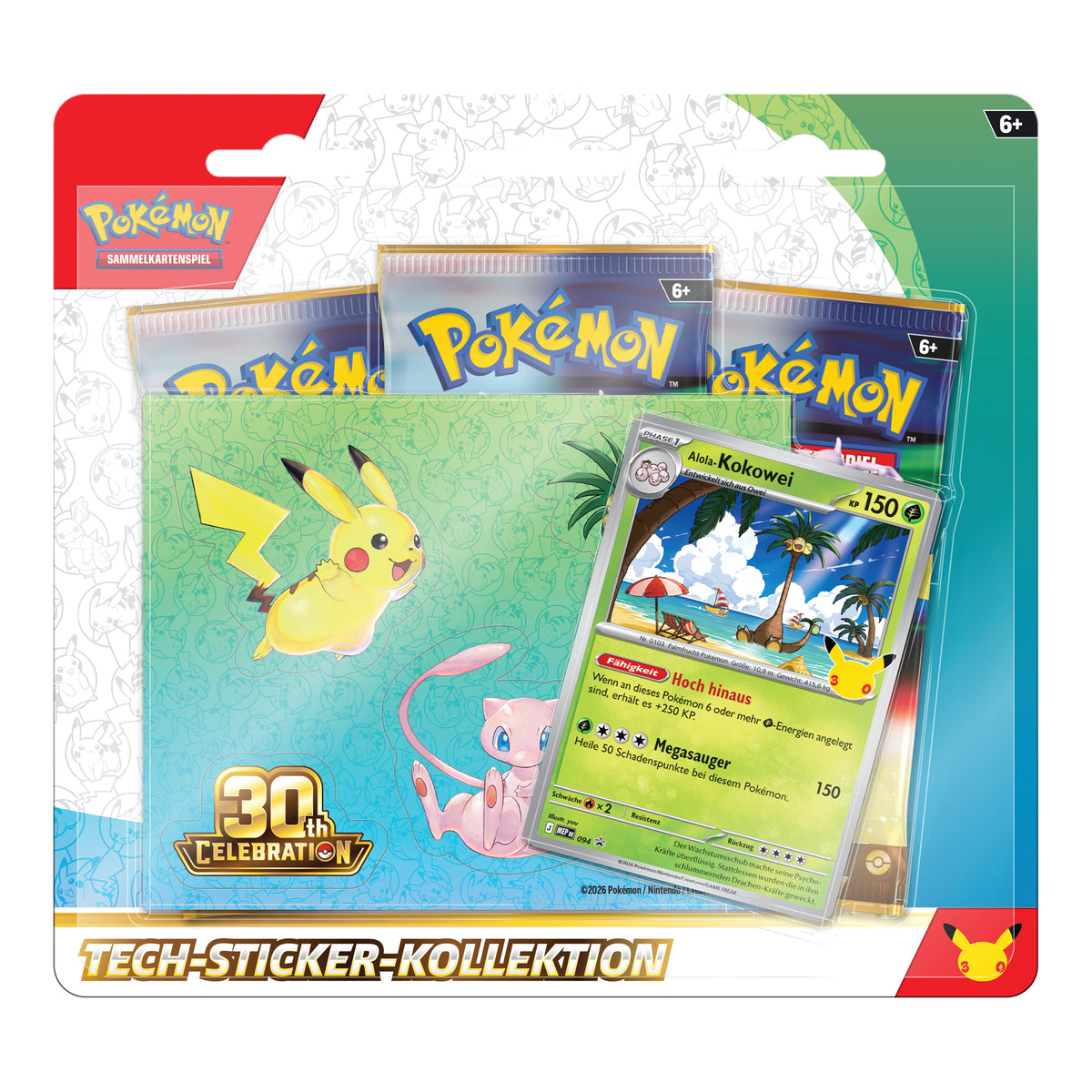 Pokémon - 30 Jahre - Tech Sticker Kollektion - DE Alola-Kokowei