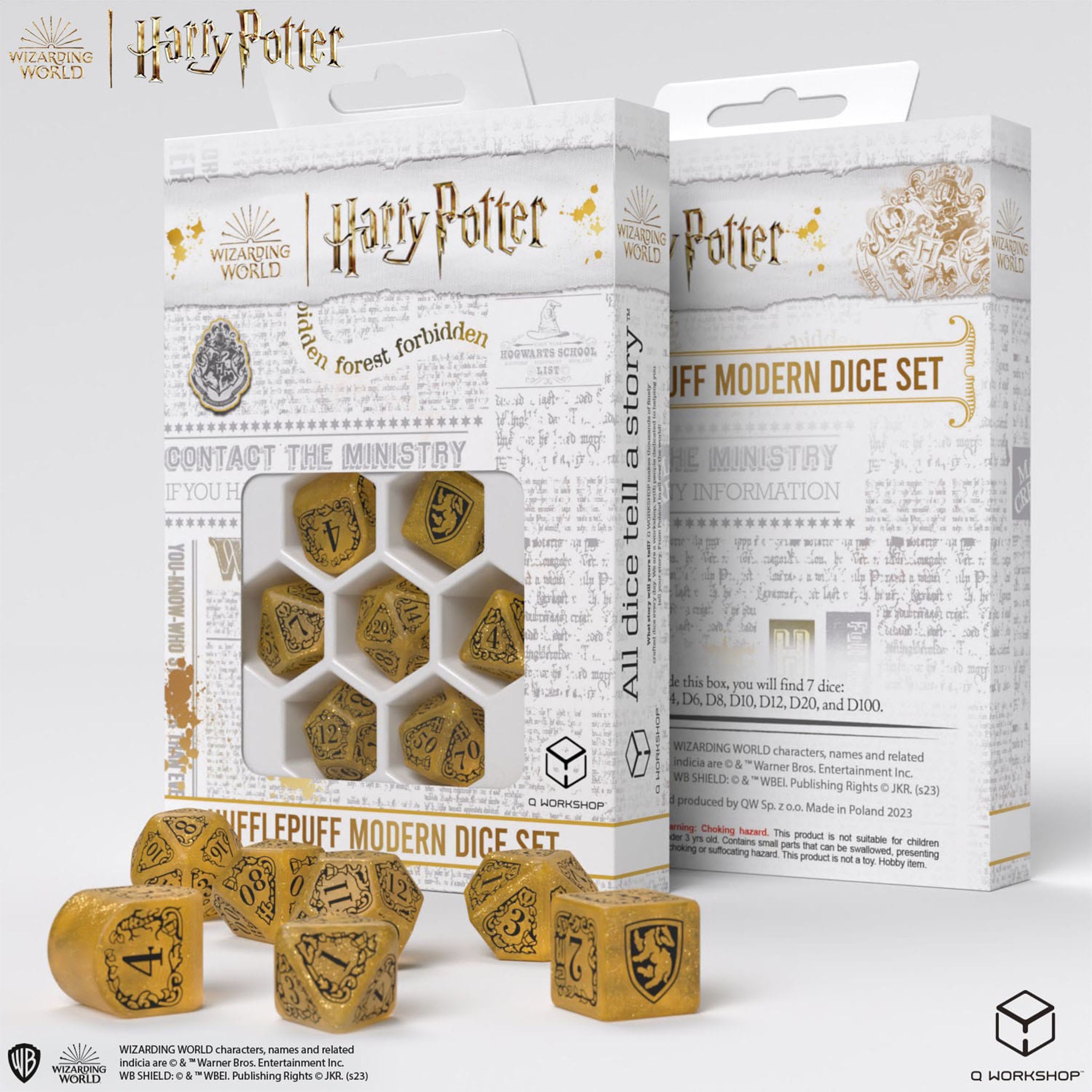Harry Potter Hufflepuff Dice Set – Modern Edition (Gelb)