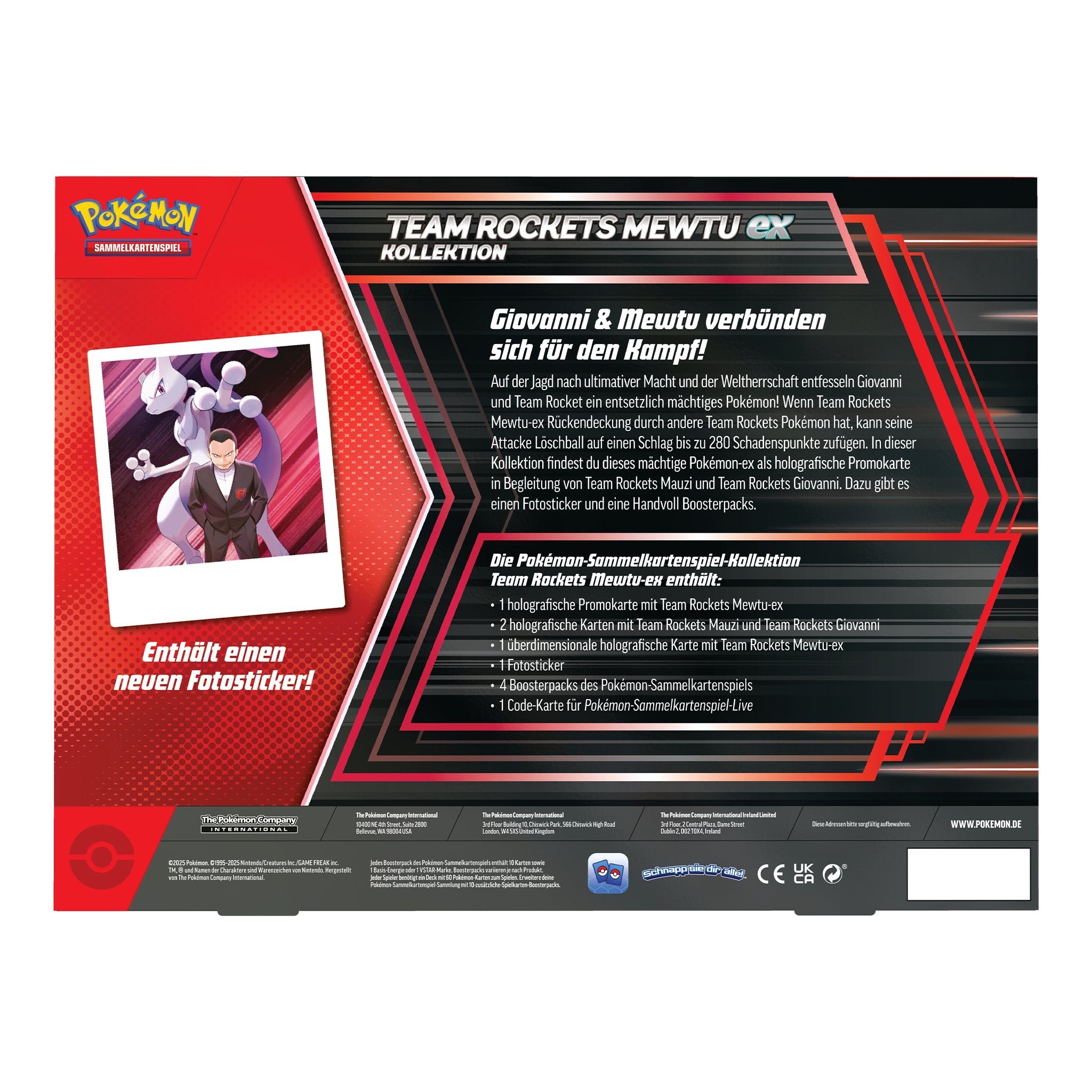 Pokémon - Team Rockers Mewtu ex Kollektion - DE