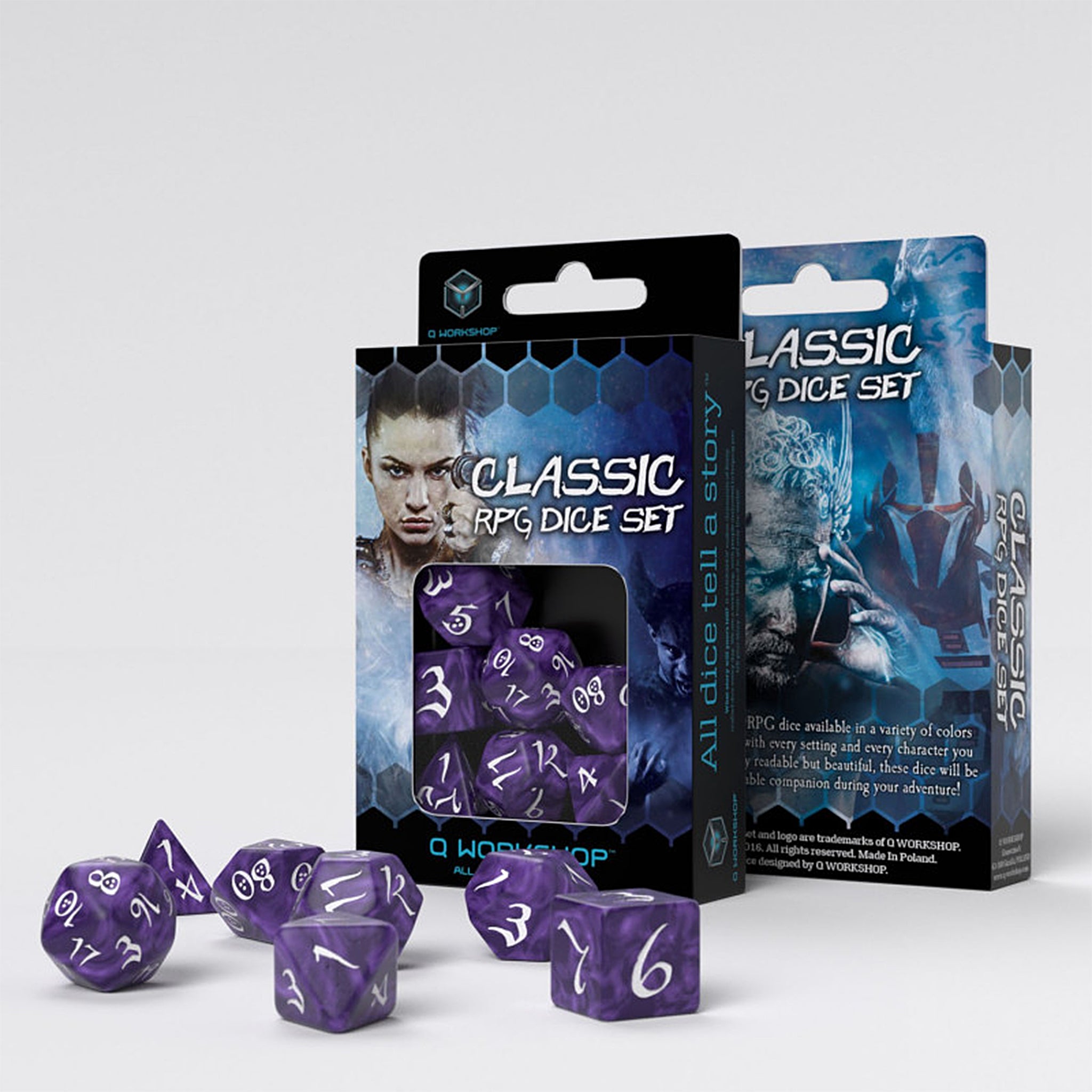 Classic RPG Dice Set – Lavender & White