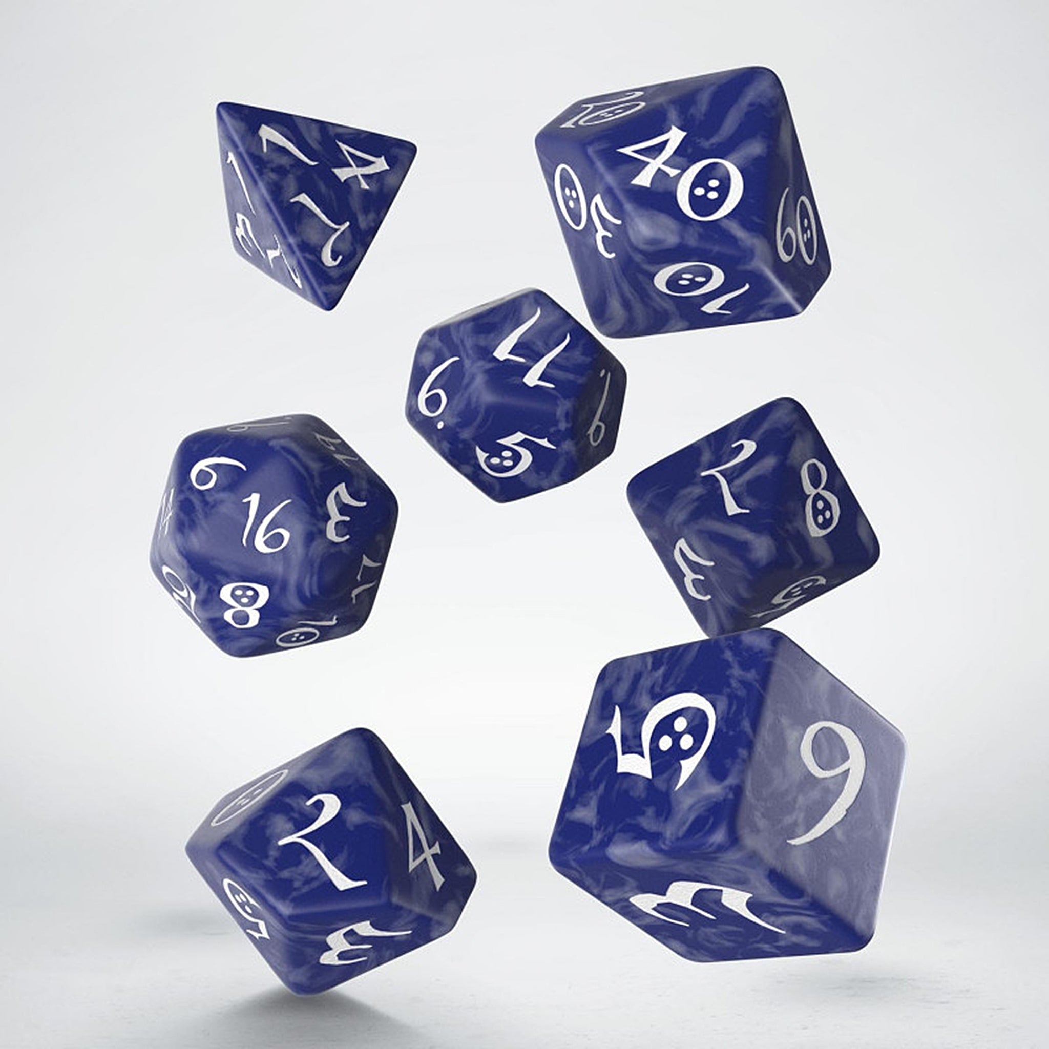 Classic RPG Dice Set – Cobalt & White