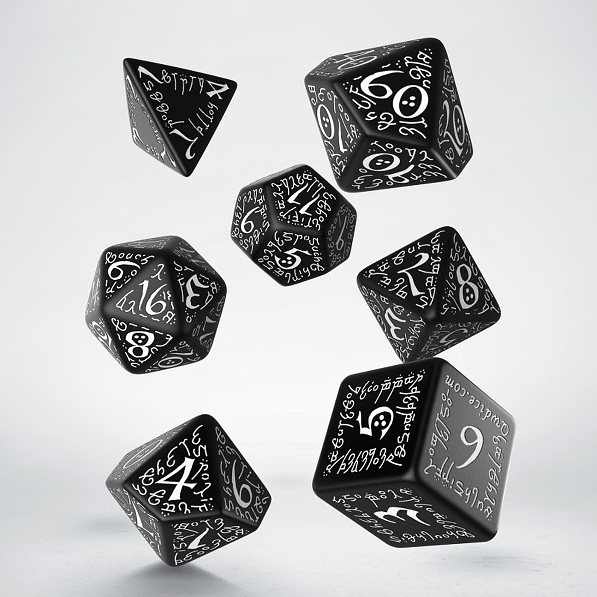 Elvish Dice Set - Black & White